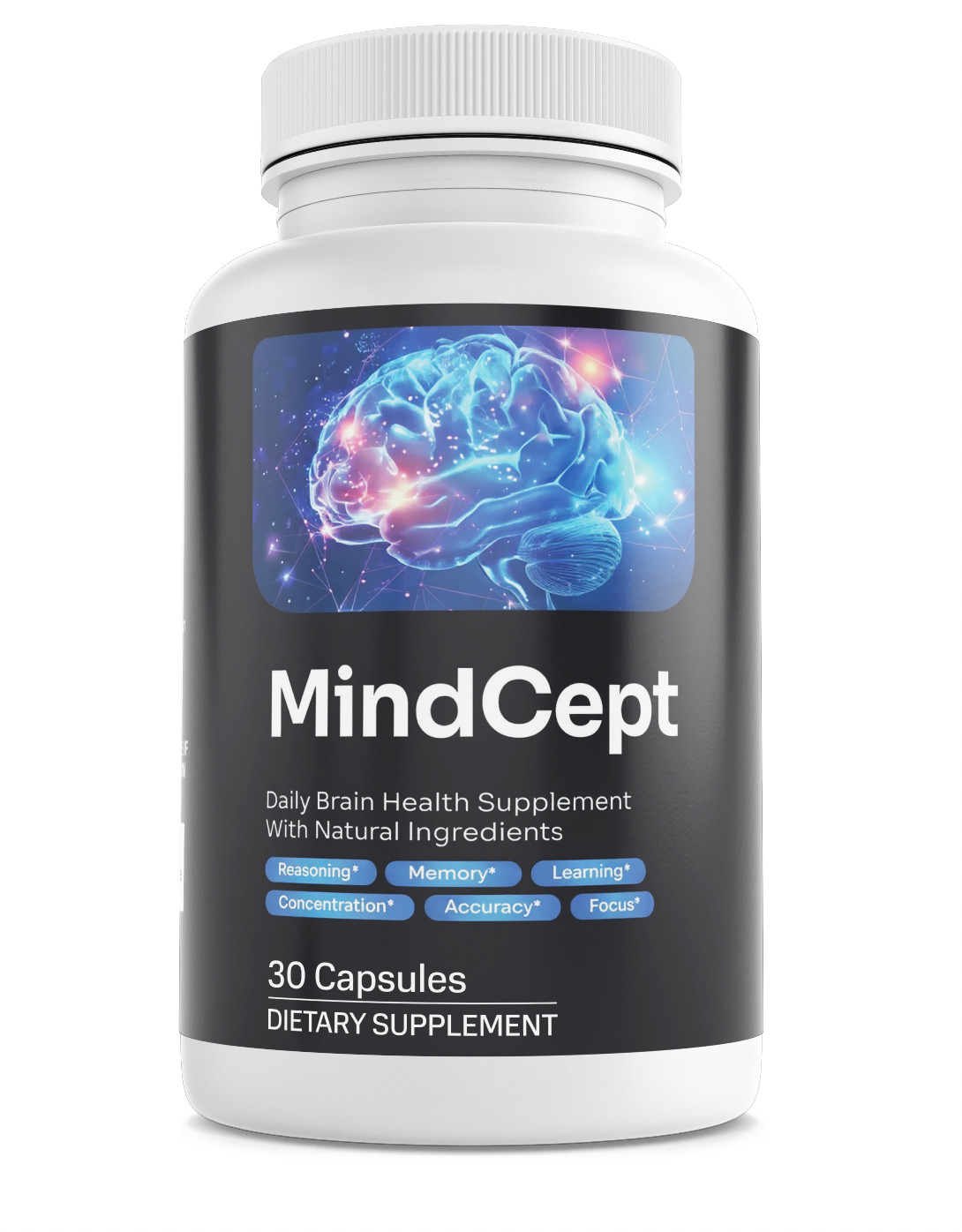 MindCept Brain Cognitive Health Natural Support Dietary Supplement 30 Capsules