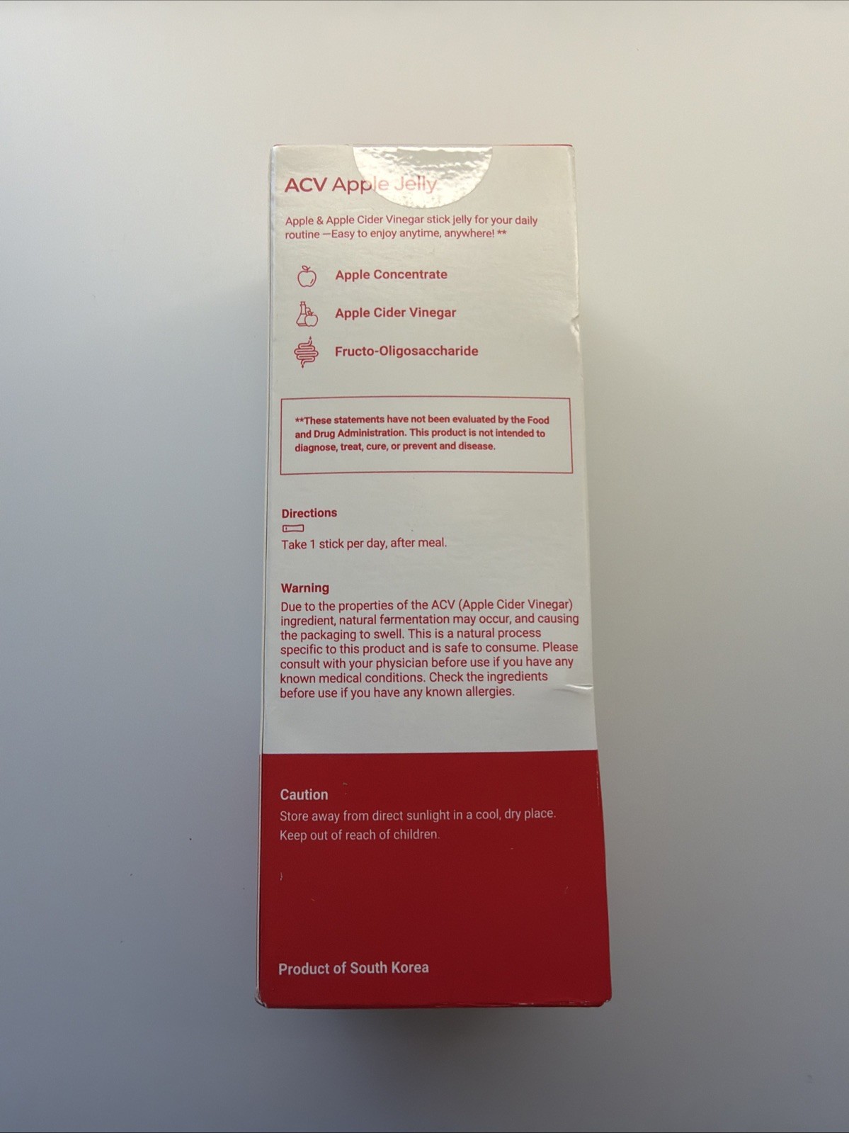 FOODOLOGY ACV Apple Jelly 10 Sticks Apple Cider Vinegar Best By 02.01.2028 New