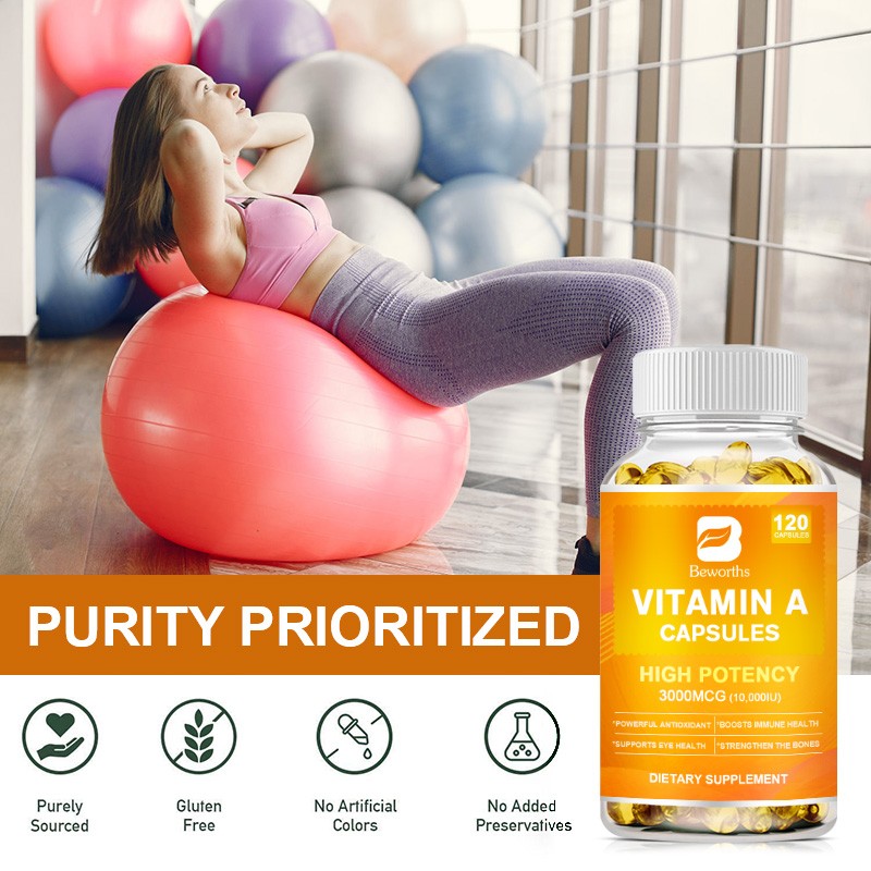 Vitamin A 10000 IU | 120 Softgels | Premium Non-GMO, Gluten Free