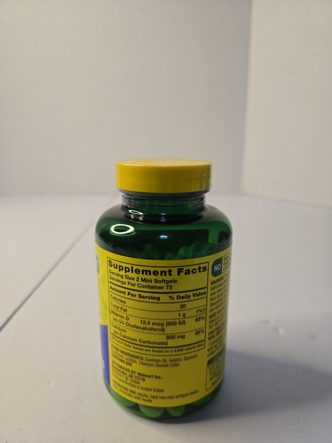 Spring Valley Calcium Plus Vitamin D3, Dietary Supplement, 150 Mini Softgels