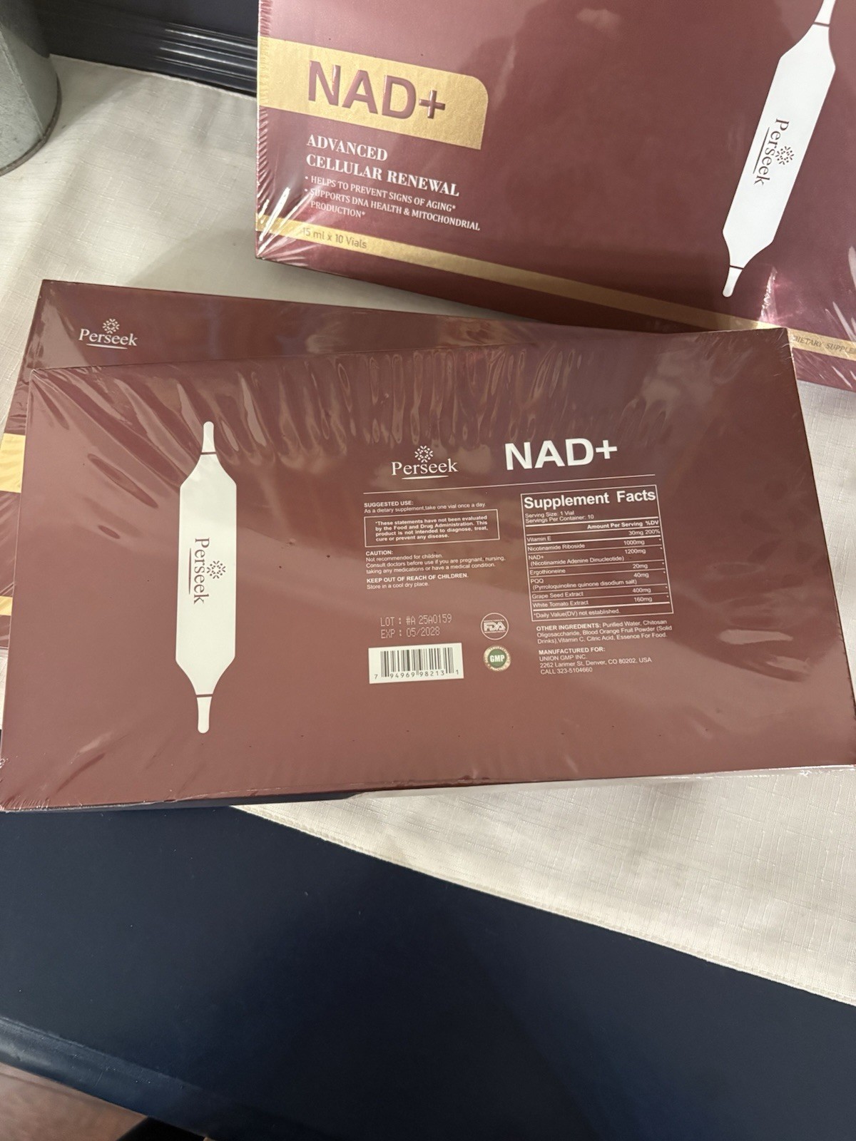 Perseek NAD+ Advanced Cellular Renewal – 3 Boxes (30 Vials Total) – NIB