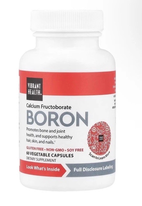 Vibrant Health Calcium Fructoborate Boron, 60 count Exp. 12/2026