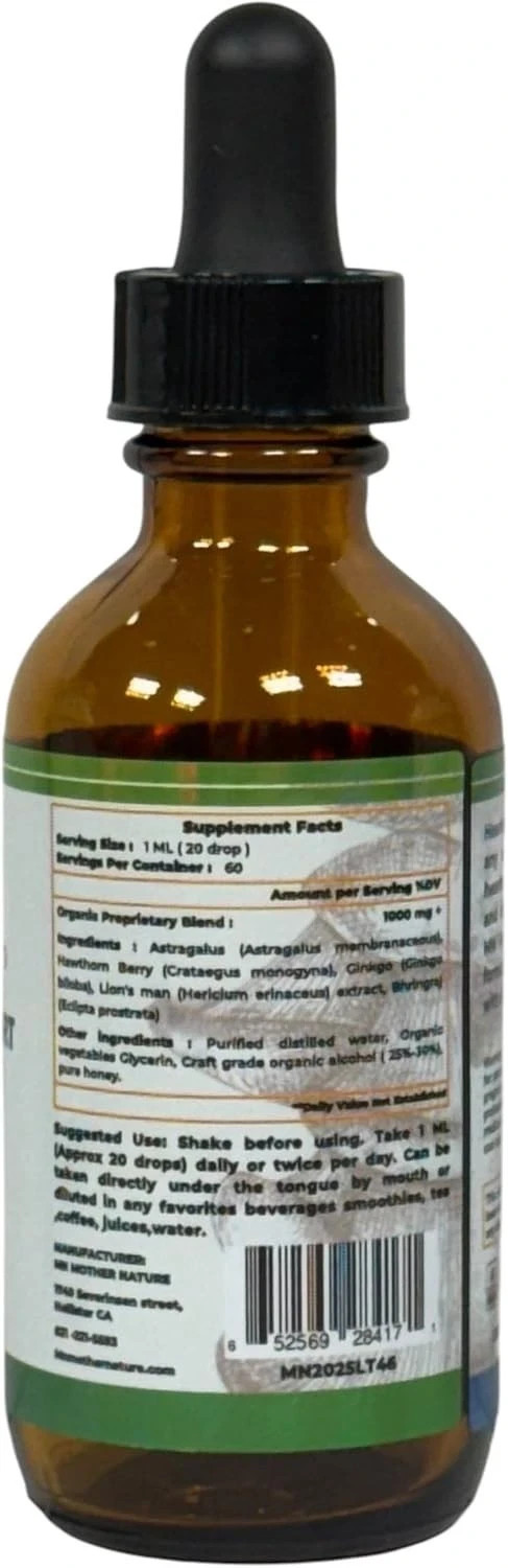 Organic Ear Health Supplement for Auditory Support Lion’s Mane Ginkgo Astragalus