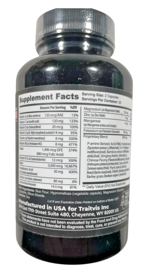 Raw Science Hair Growth Formula -Promotes Hair Growth -700 mg – 60 caps