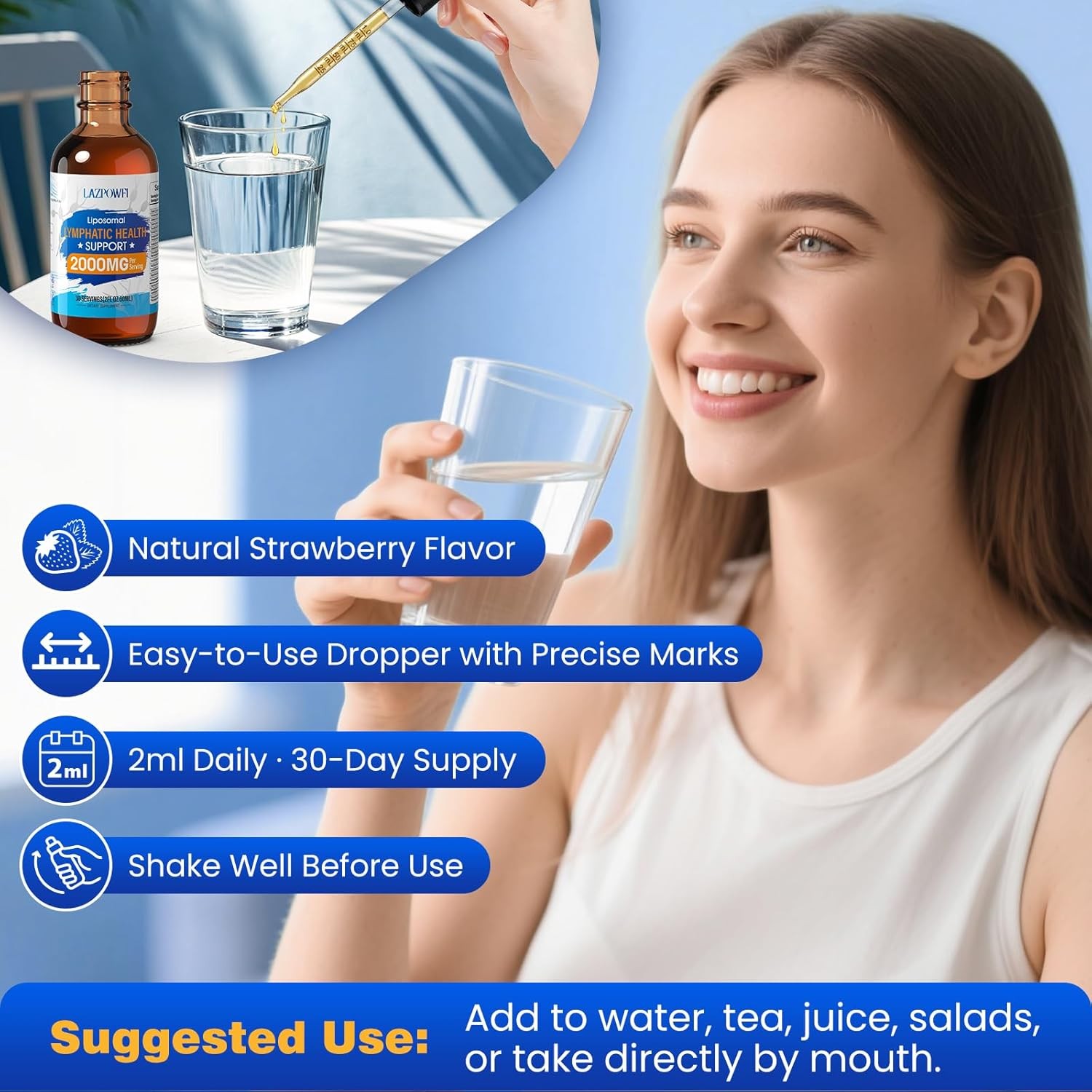 Lymphatic Drainage Drops Liposomal Supplements Echinacea 500mg Drops 2 fl oz