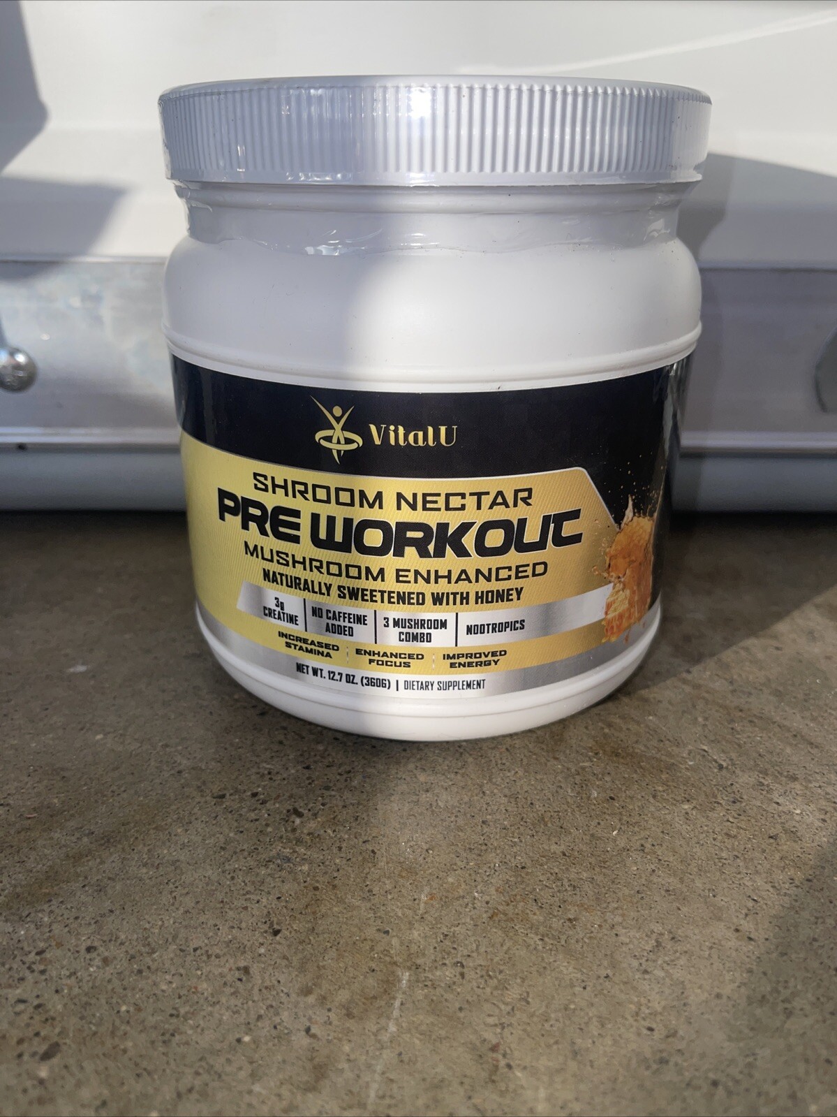 VitalU – Shroom Nectar, Pre-Workout – Mushroom Enhanced, Sweetened – 12.7 Oz.