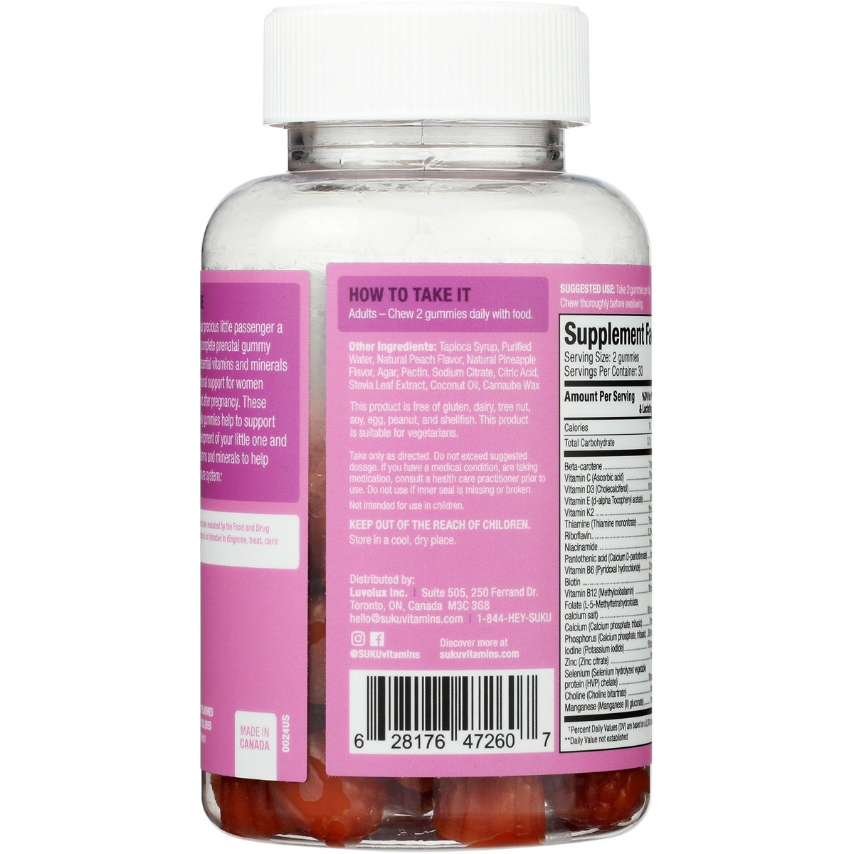 Complete Prenatal Vitamins By Suku 60 Gummies Dietary Supplement Ct 1 Pack