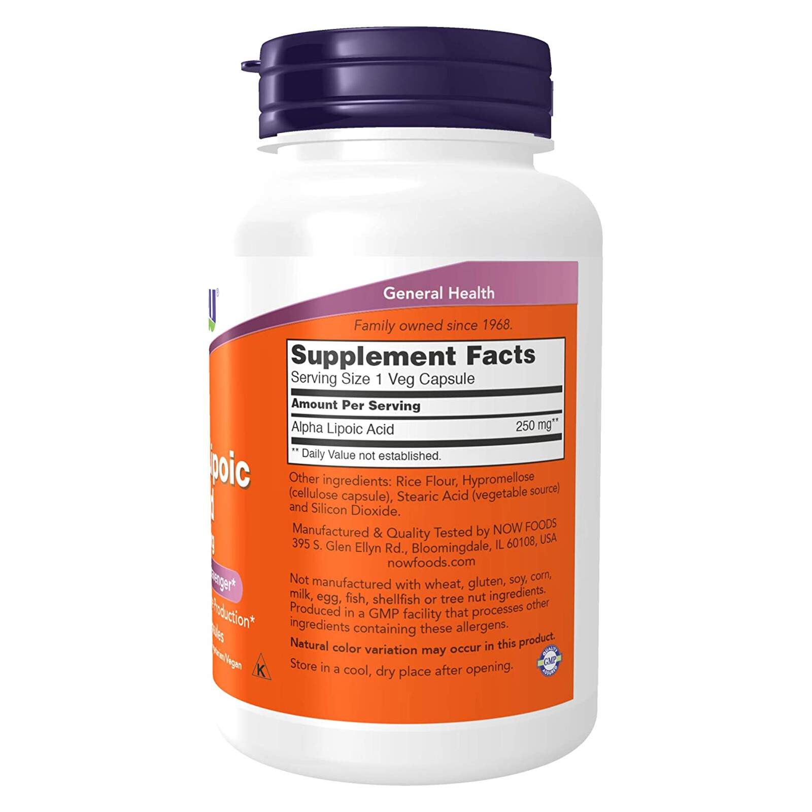 NOW FOODS Alpha Lipoic Acid 250 mg 120 Veg Capsules