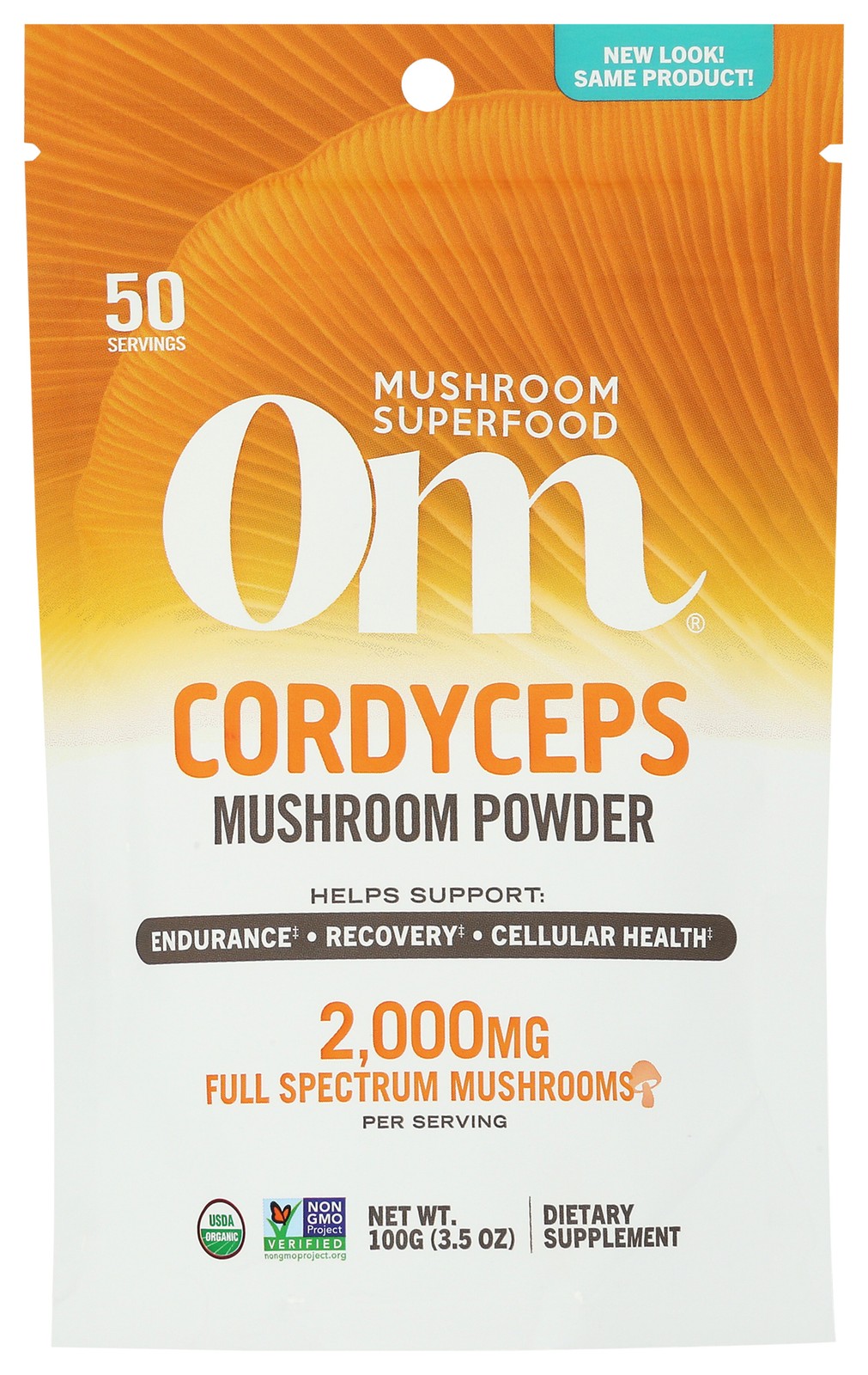 Cordyceps Mushroom Powder By Om 100G Full Spectrum Dietary Supplement 1 Pack