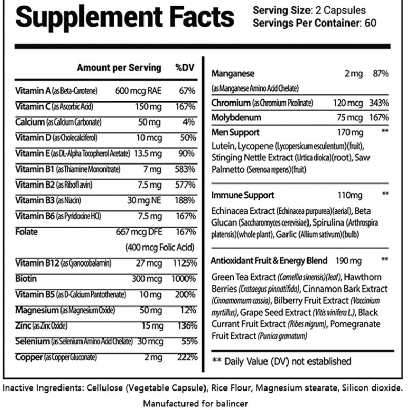 Men’s Daily Multivitamin: 35 Vitamins, Minerals, Antioxidants