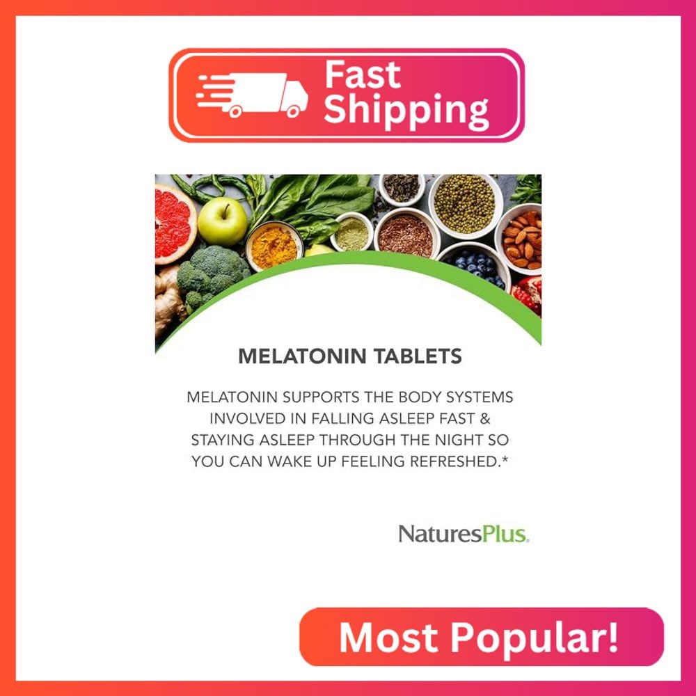 NaturesPlus Melatonin 1 mg – 90 Fast-Acting Tablets – Supports Healthy Immune Sy
