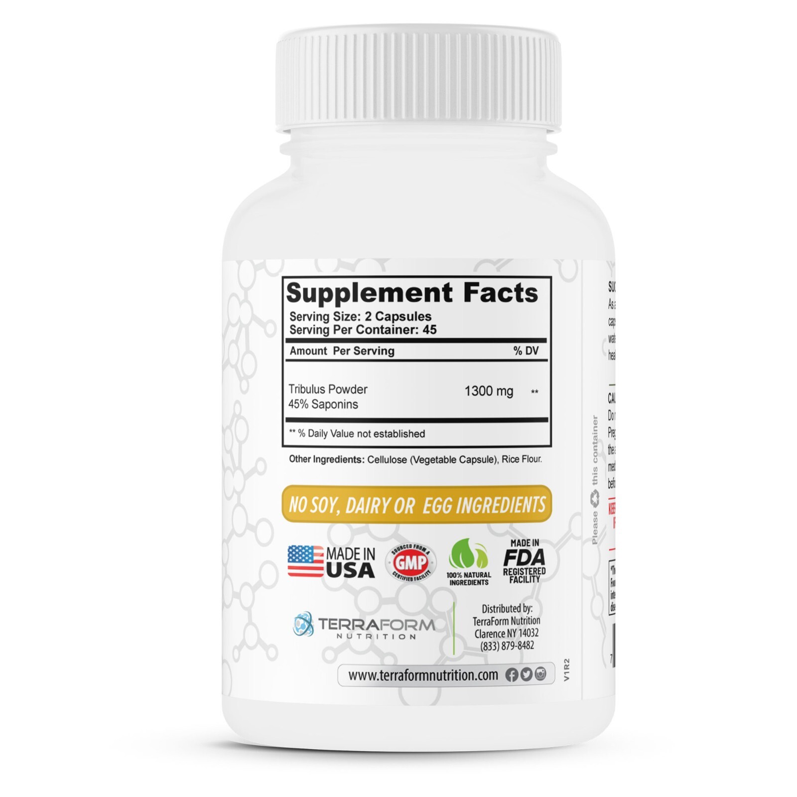Maximum Strength Tribulus Terrestris 1300mg/45 Servings