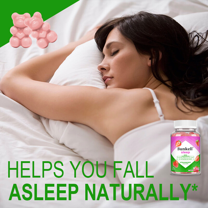 Sleep Gummies -Delicious Strawberry Flavor-Relieve Anxiety-Fall Asleep Naturally