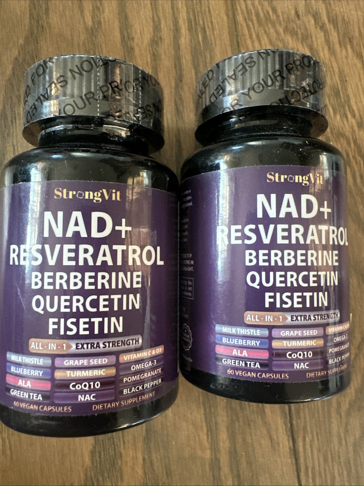 NAD Resveratrol Supplement with Berberine, Quercetin, 60 Count Pack of 2! 2027