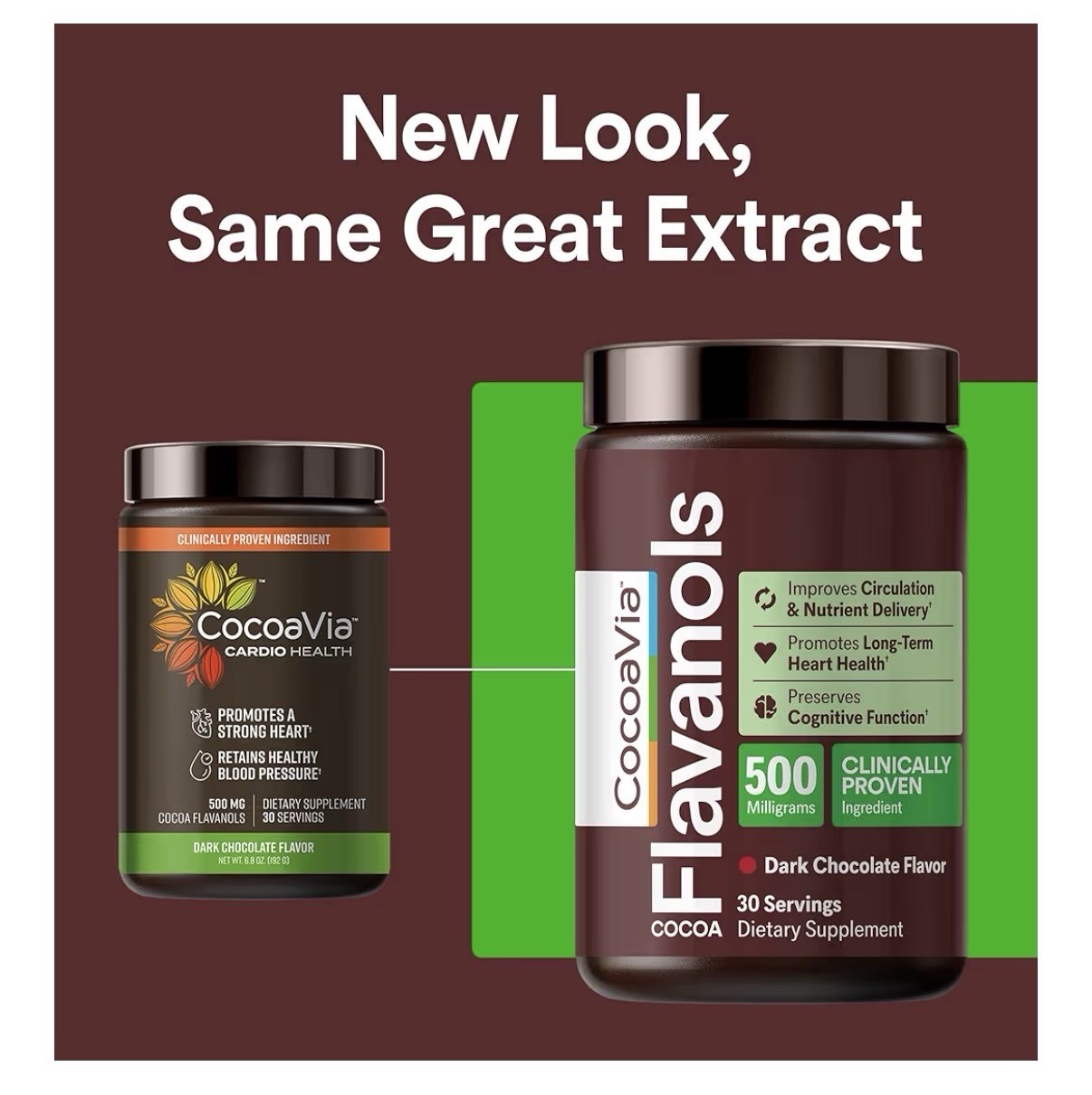 CocoaVia Cocoa Flavanols Powder Cardio Heart Circulation Cognitive Health 30serv