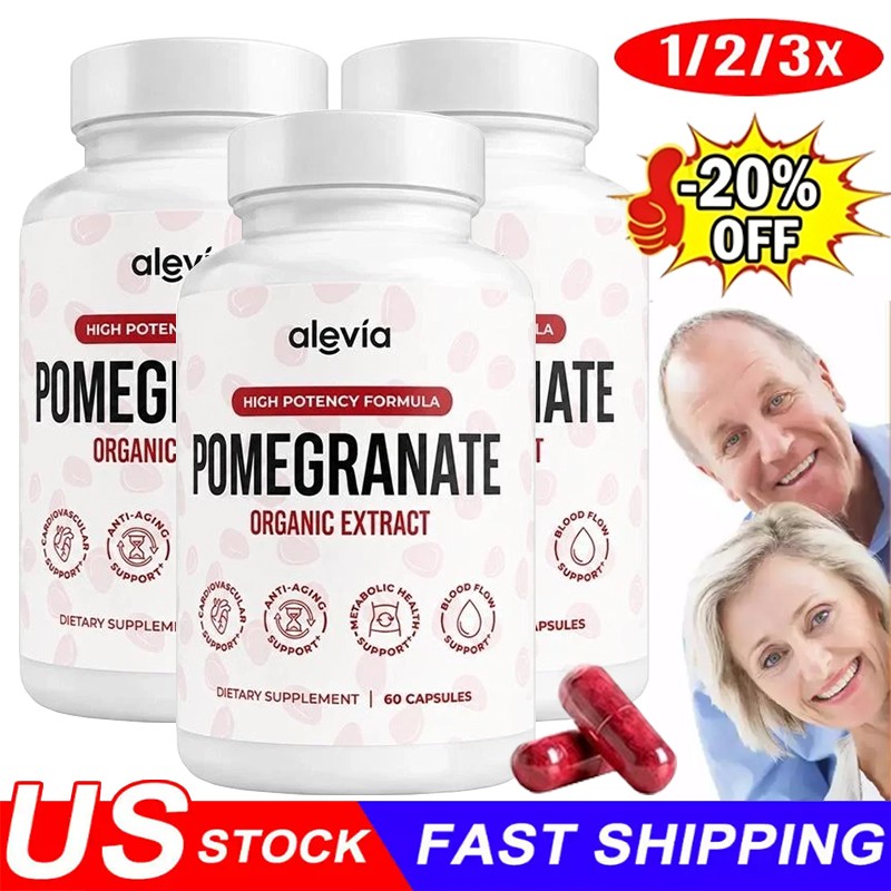 3X Alevia Pomegranate Capsules 60ct Organic Extract Antioxidant US