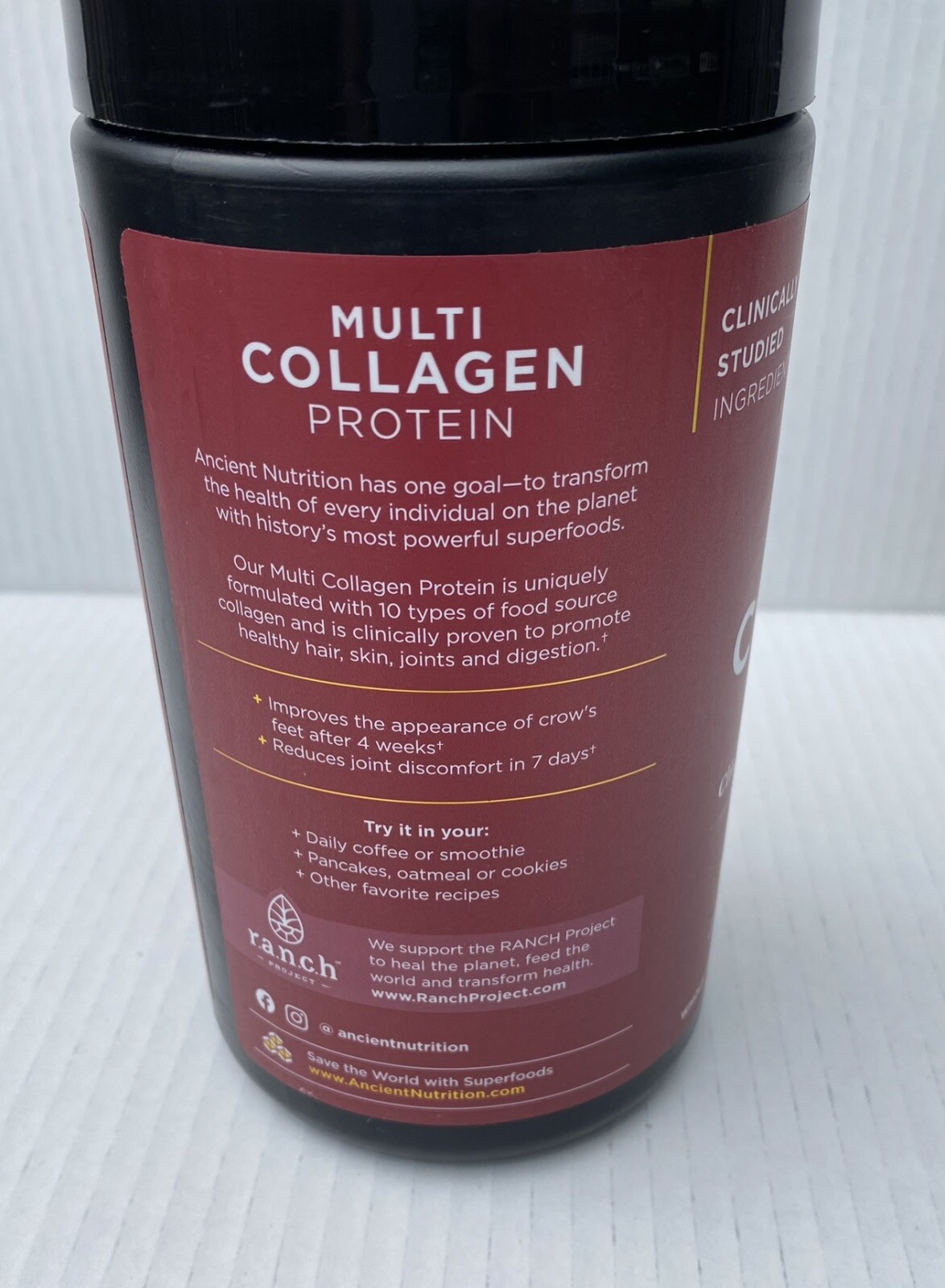 Ancient Nutrition Collagen Powder Protein with Probiotics, Unflavored 8.6oz