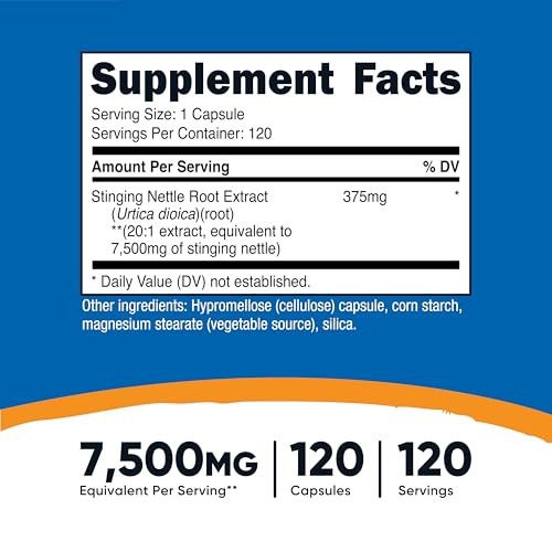 Nutricost Stinging Nettle Root Extract 7500mg Equivalent, 120 Assorted Sizes