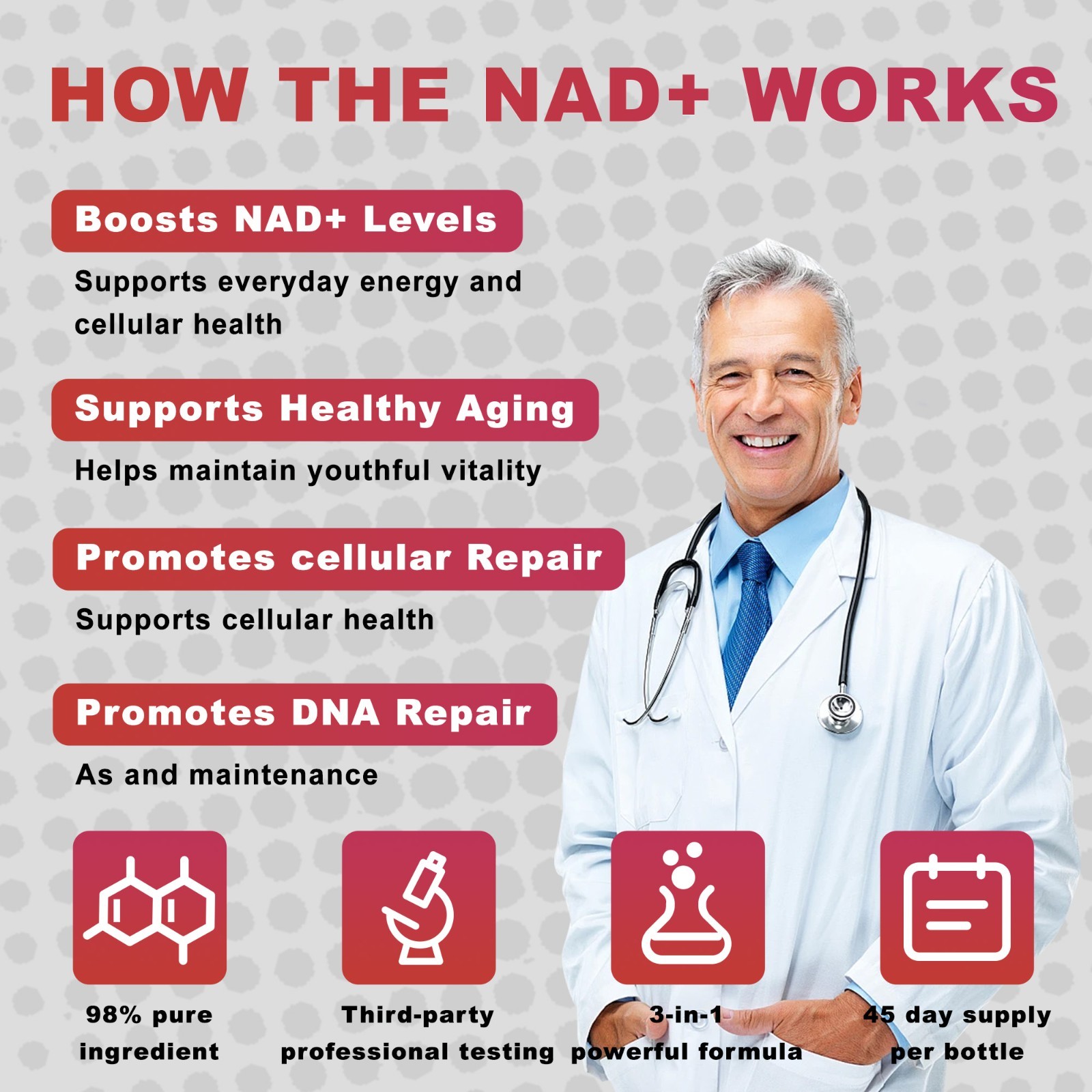 DEZEN NAD+ Liquid Drink Mix Supplement, Liposomal Nicotinamide Riboside