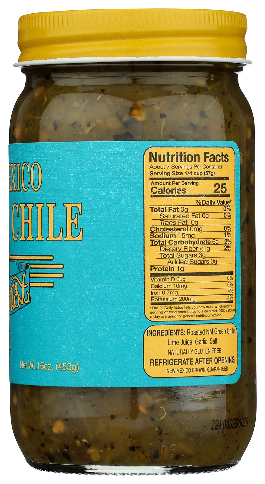 New Mexico Hatch Green Chile Medium 16 Oz Jar Los Roast Salt 6 Pack