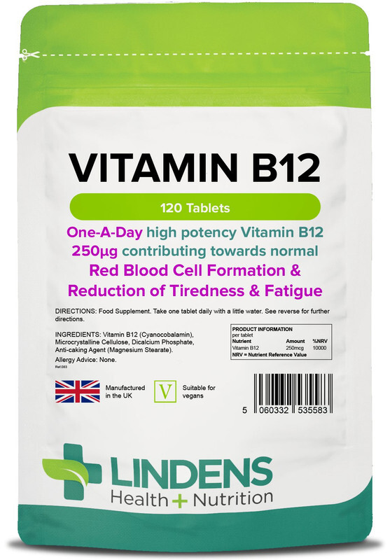 Lindens Vitamin B12 250mcg 4-PACK 400 Tablets Potency 1-A-Day Energy B 12 B-12