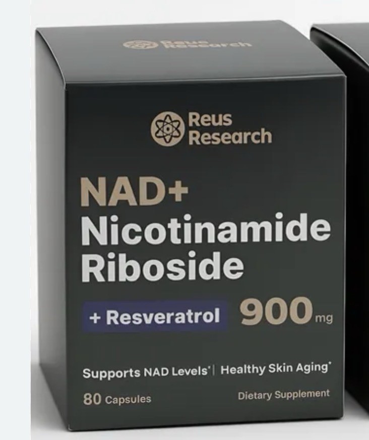 Reus Research Nicotinamide Riboside Quercetin Resveratrol 900mg 80 Capsules NAD+