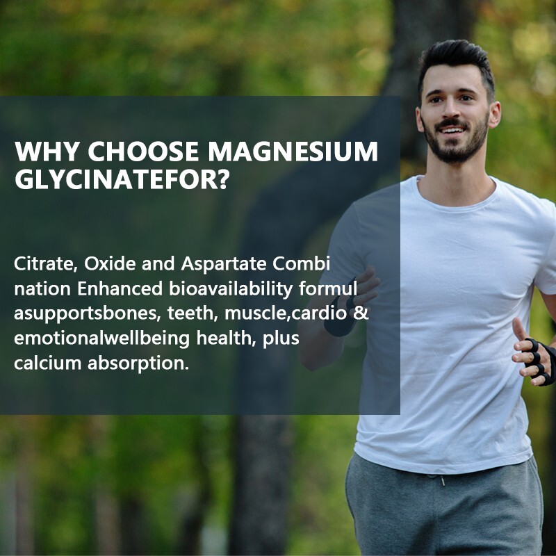500MG Magnesium Glycinate High Absorption,Improved Sleep,Stress & Anxiety Relief