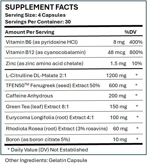 High T Black Natural Testosterone Support 120ct – Strength, Energy, Vitality