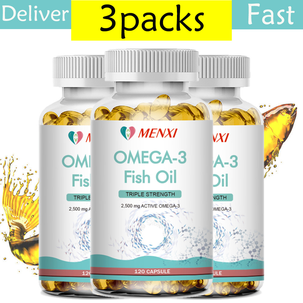 Omega 3 Fish Oil Capsules 3x Strength 3600mg EPA & DHA, Highest Potency 360pills