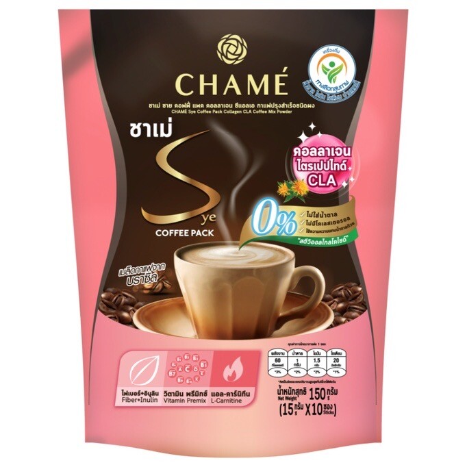 3x Chame Sye Coffee Pack Tripeptide Collagen 15g x 60 Sachets