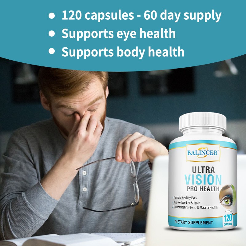 Vision Health Supplement Reduce Eye Fatigue 120 Capsules Retina Lens Health