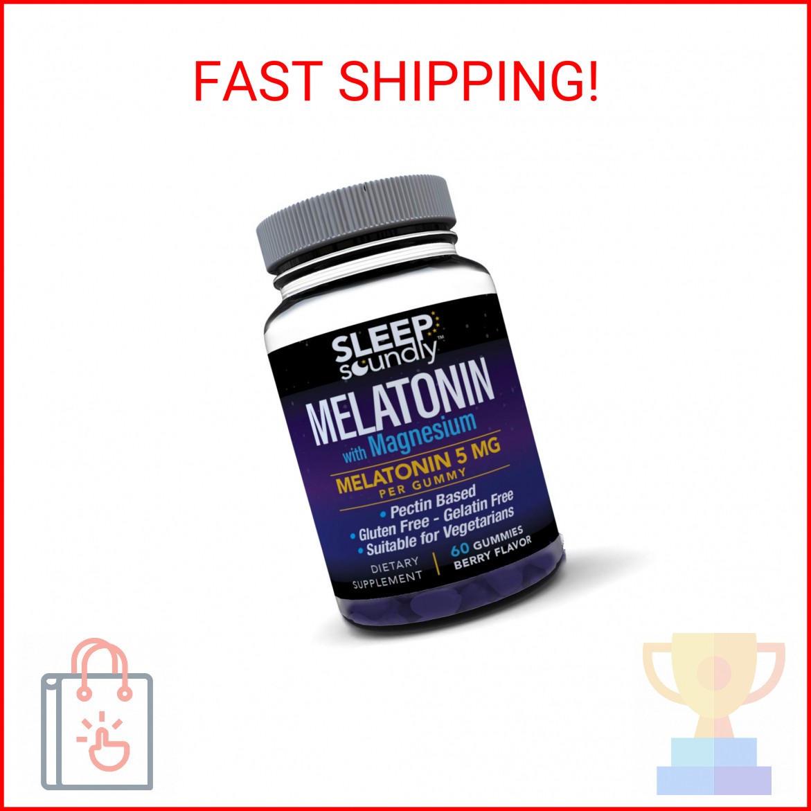 Sleep Soundly Melatonin and Magnesium Gummies, Melatonin 5 Mg, Gluten Free – Gel