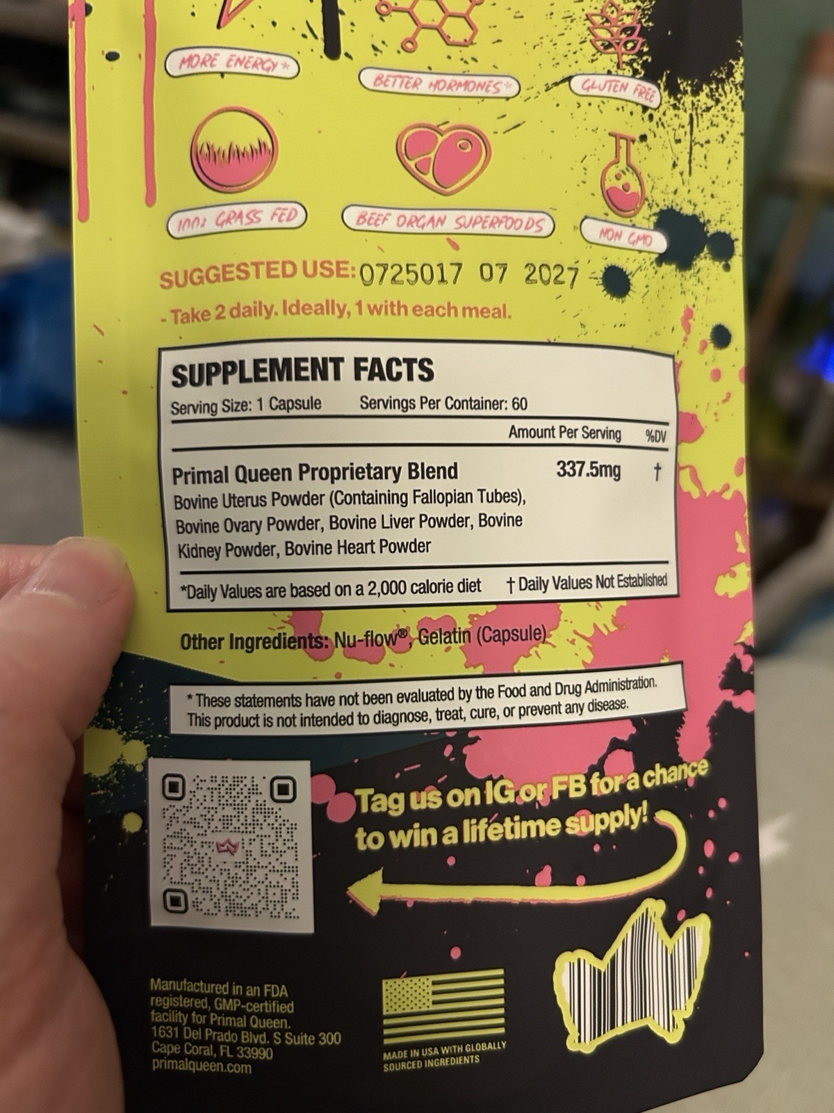 Primal Queen – 60 CT – New Sealed – 1 Month Supply