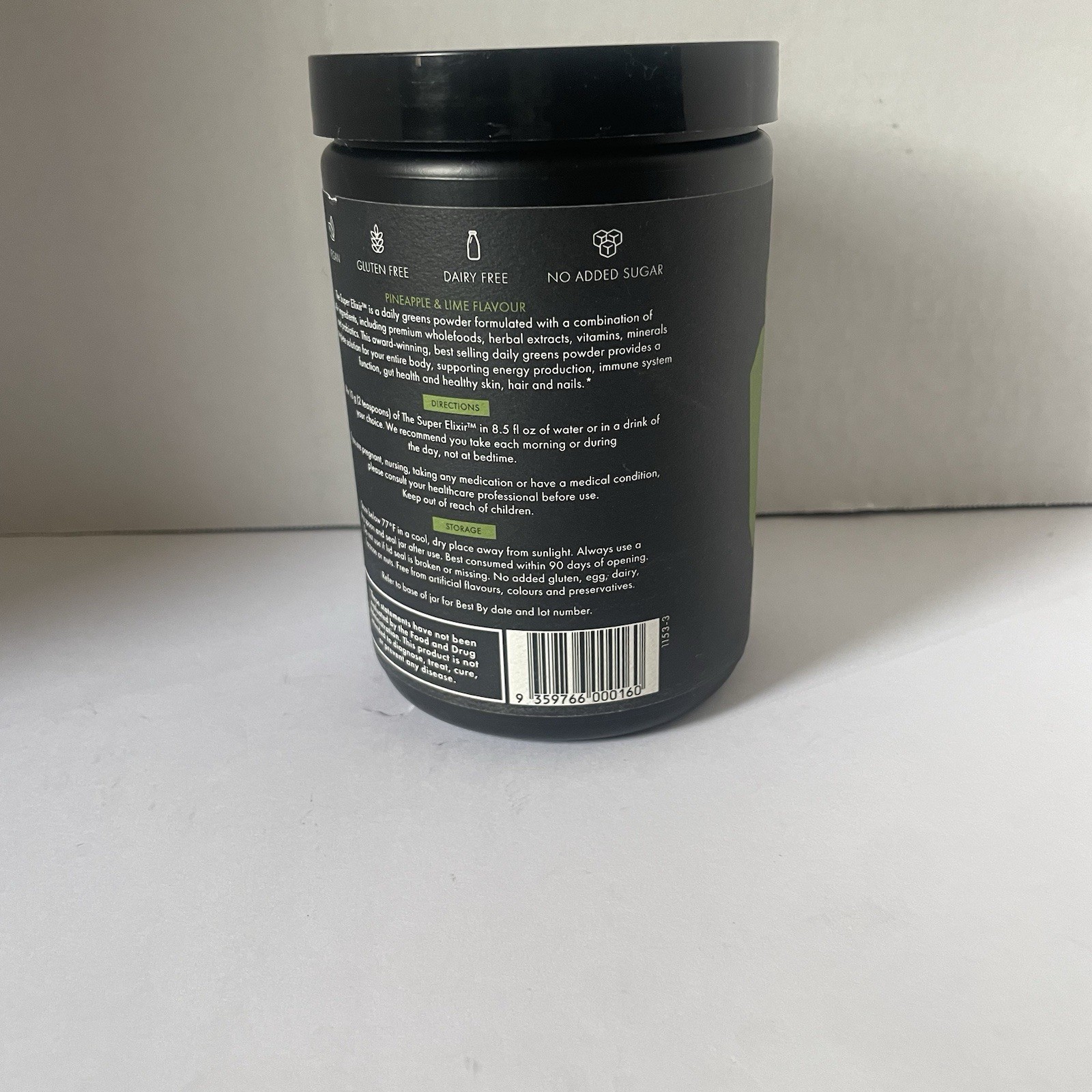 WelleCo Super Elixir Greens Powder Supplement Pineapple/Lime NEW Sealed 10/26