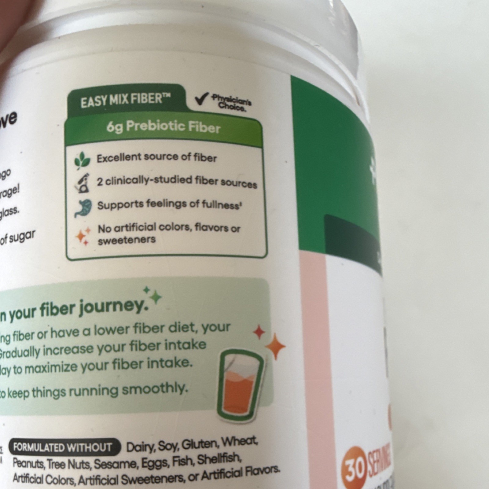 Physician’s Choice Fiber Powder Peach Mango Soluble Corn Guar Healthy Digestion