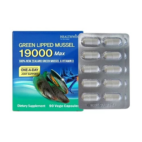 HEALTHWIN NEW ZEALAND Green Lipped Mussel 19000 Max one a day 90capsules