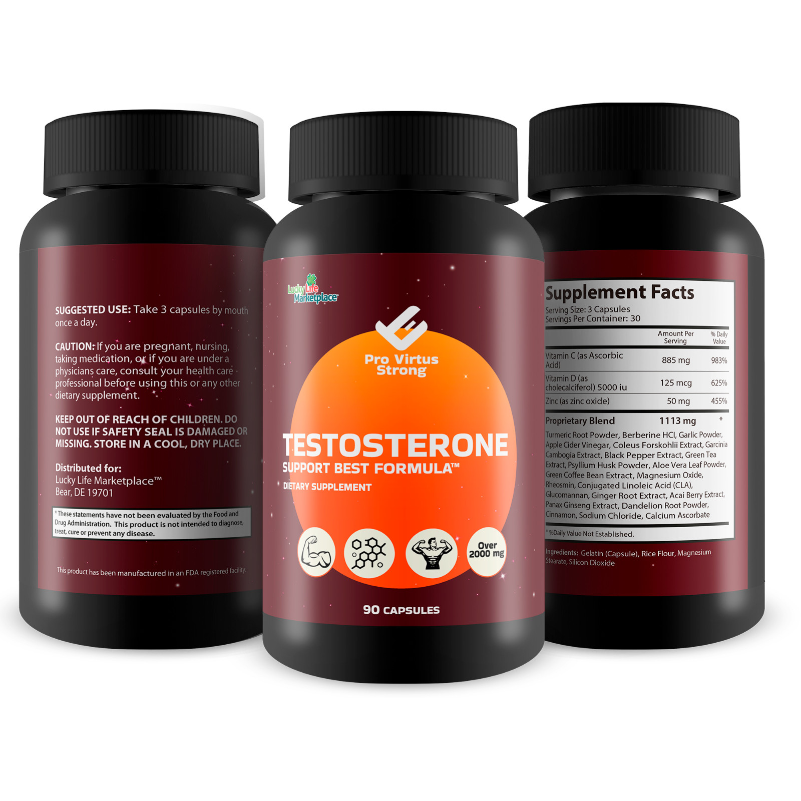 Pro Virtus Strong Testosterone Boost Best Formula – Promote Energy & Stamina