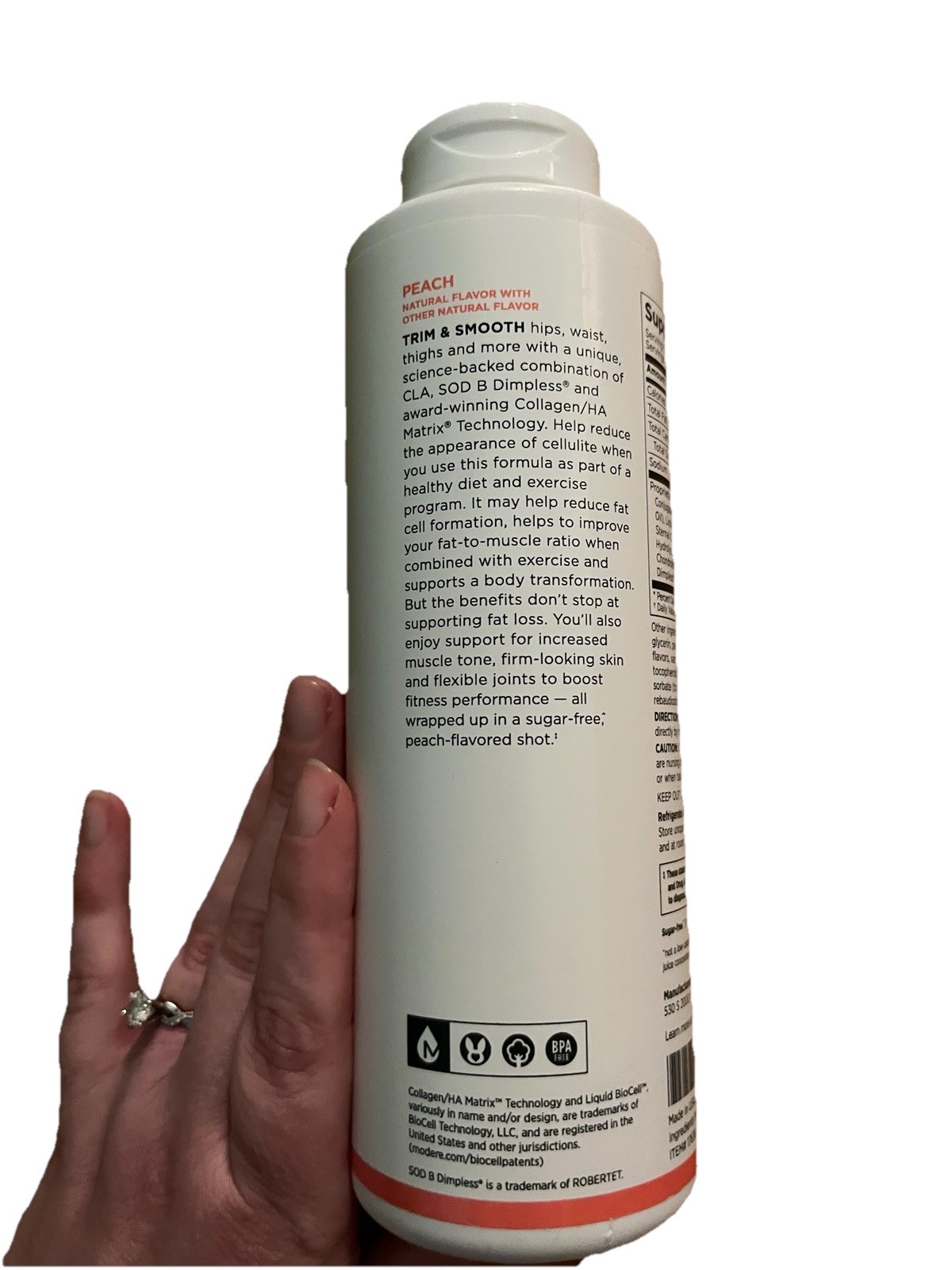 Modere Trim & Smooth Peach Liquid Dietary Supplement 15.2 fl oz