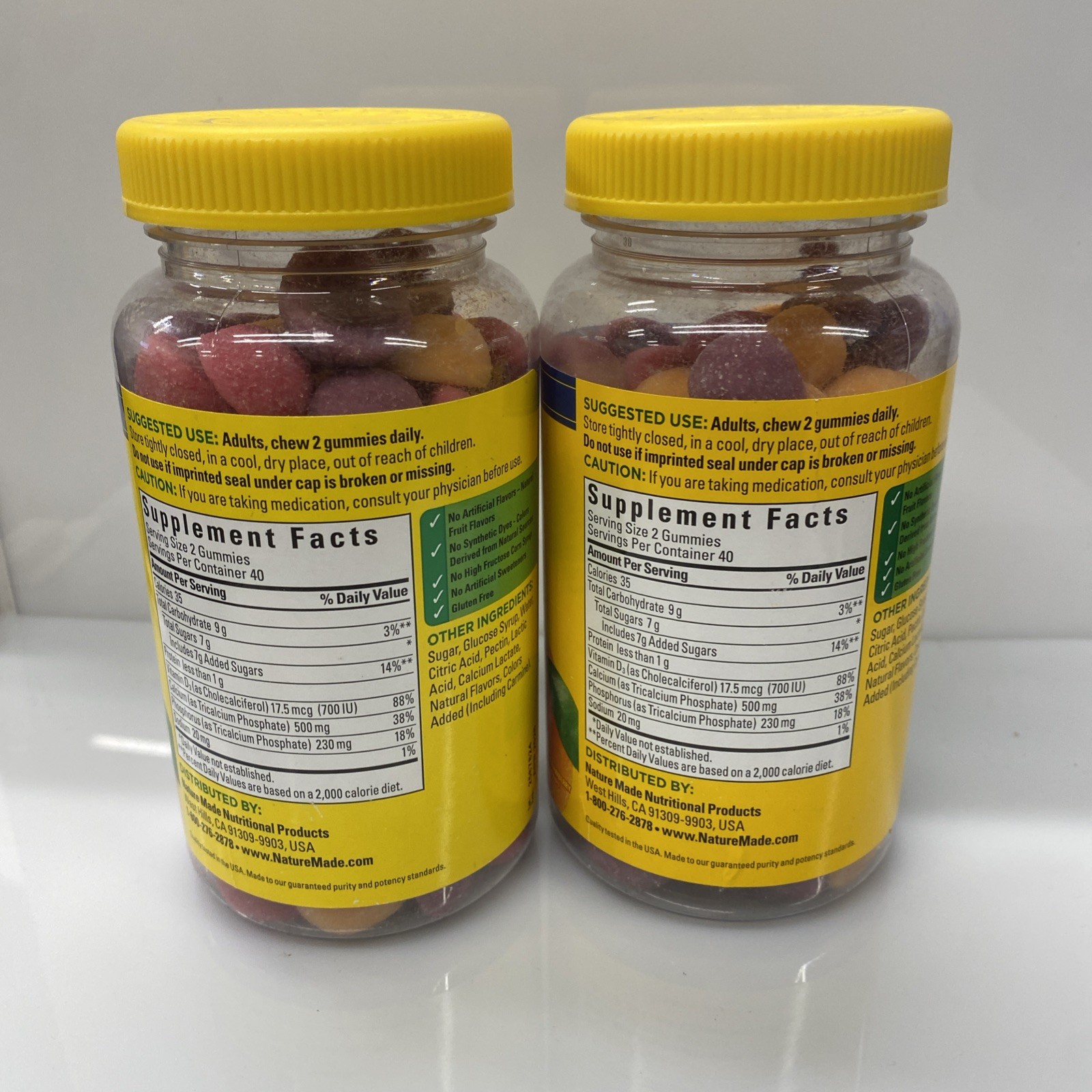 2X Nature Made Calcium Gummies 500 mg Per Serving with Vitamin D3 80 Exp: Read