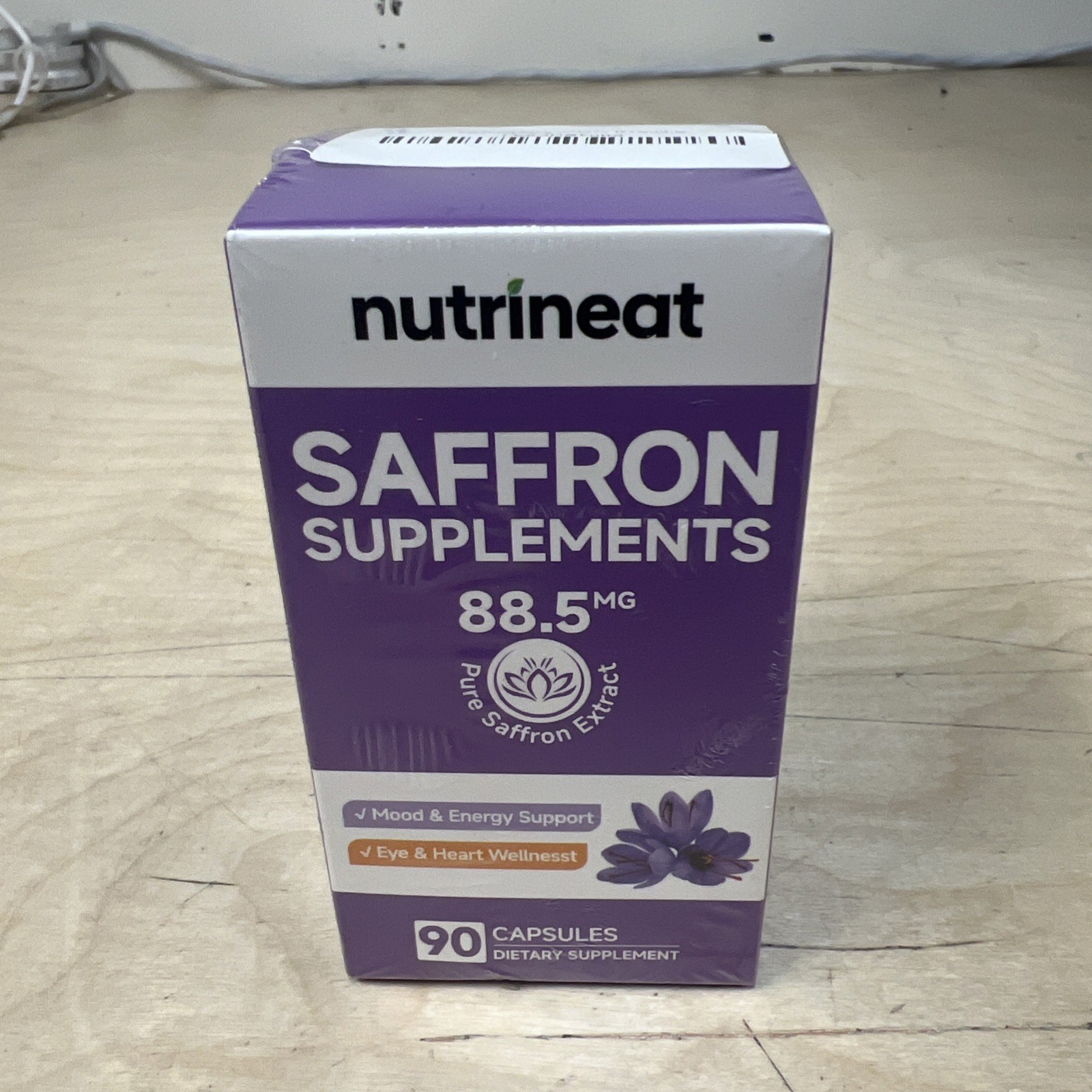 nutrineat Saffron Supplement 88.5mg 90 Capsules Non-GMO Gluten-Free Exp.06/2027