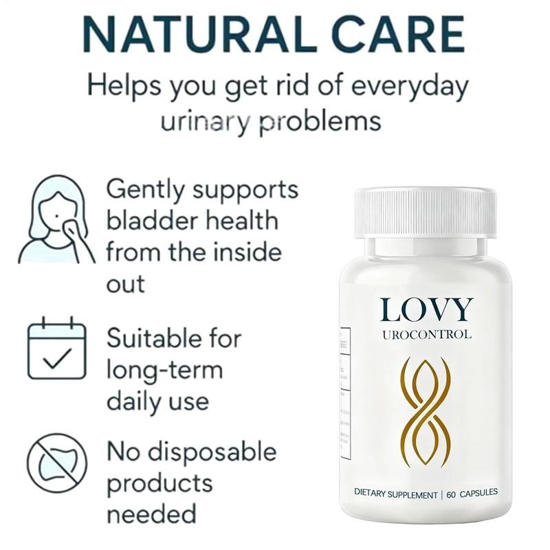 Lovy Urocontrol Capsules Bladder Health Supplement w Pumpkin Seed & Herbal bonus