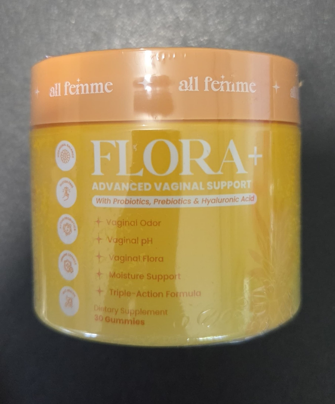 ALL FEMME Flora+ Advanced Vaginal Support 30 Gummies Probiotics pH Balance NEW