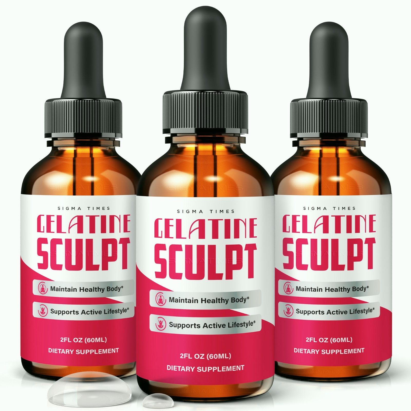 Gelatine Sculpt Drops, Natural Metabolism Support & Healthy Weight Loss – 3 Pack