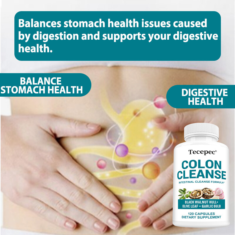 Colon Cleanse – Gut and Colon Support – Black Walnut Hull, Olive Leaf & Garlic