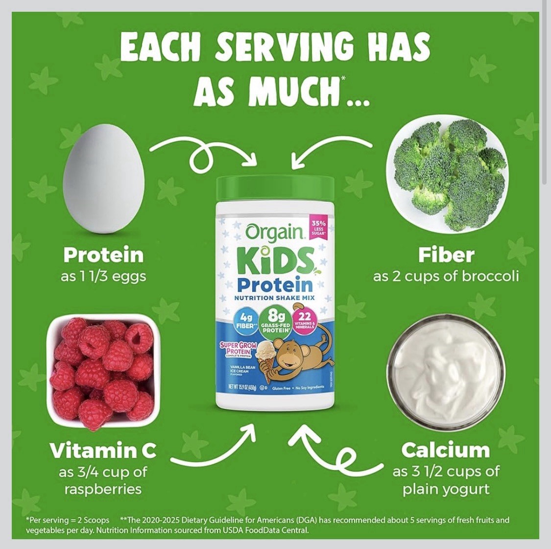 4x SEALED Orgain Kids Protein Powder Nutrition Shake Mix Vanilla Bean Ice Cream