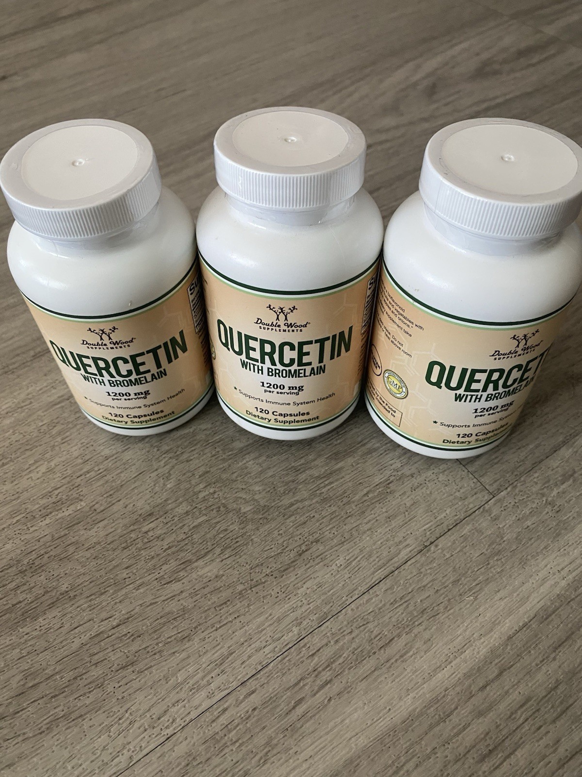 Double Wood Quercetin + Bromelain 1200mg 120 Capsules Gluten-Free Non-GMO