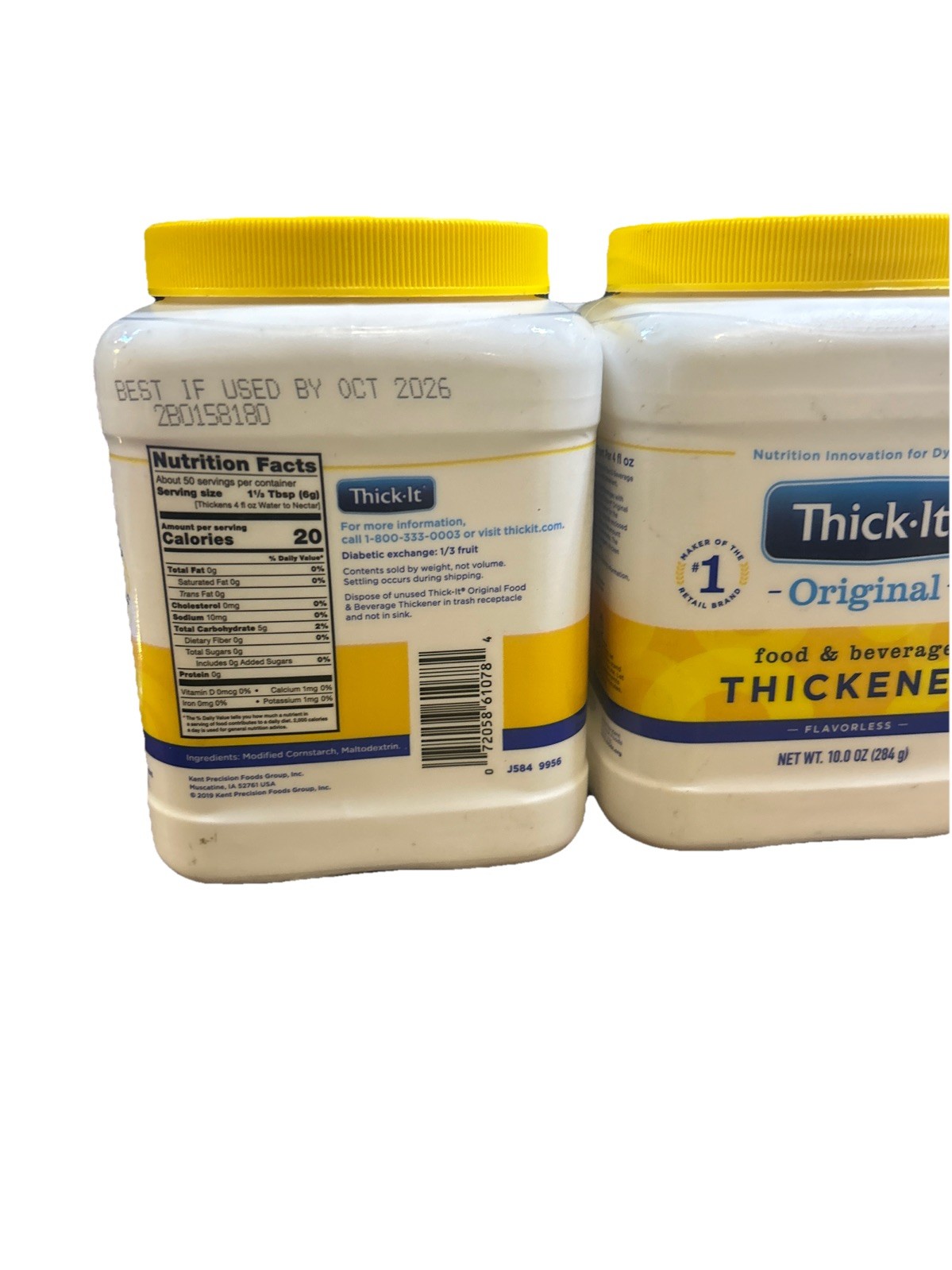 2 Pack Thick-It Original Food & Drink Thickener Unflavored 10 oz Each Canister