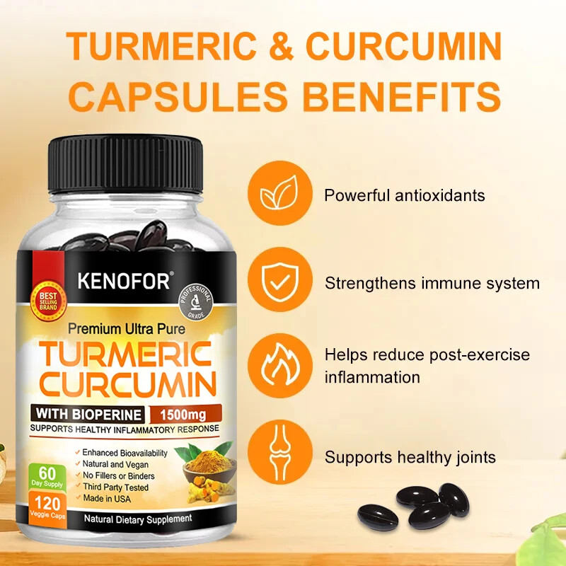Curcumin Ginger + Black Pepper Joint Pain Maximum Strength 30to120 Capsules