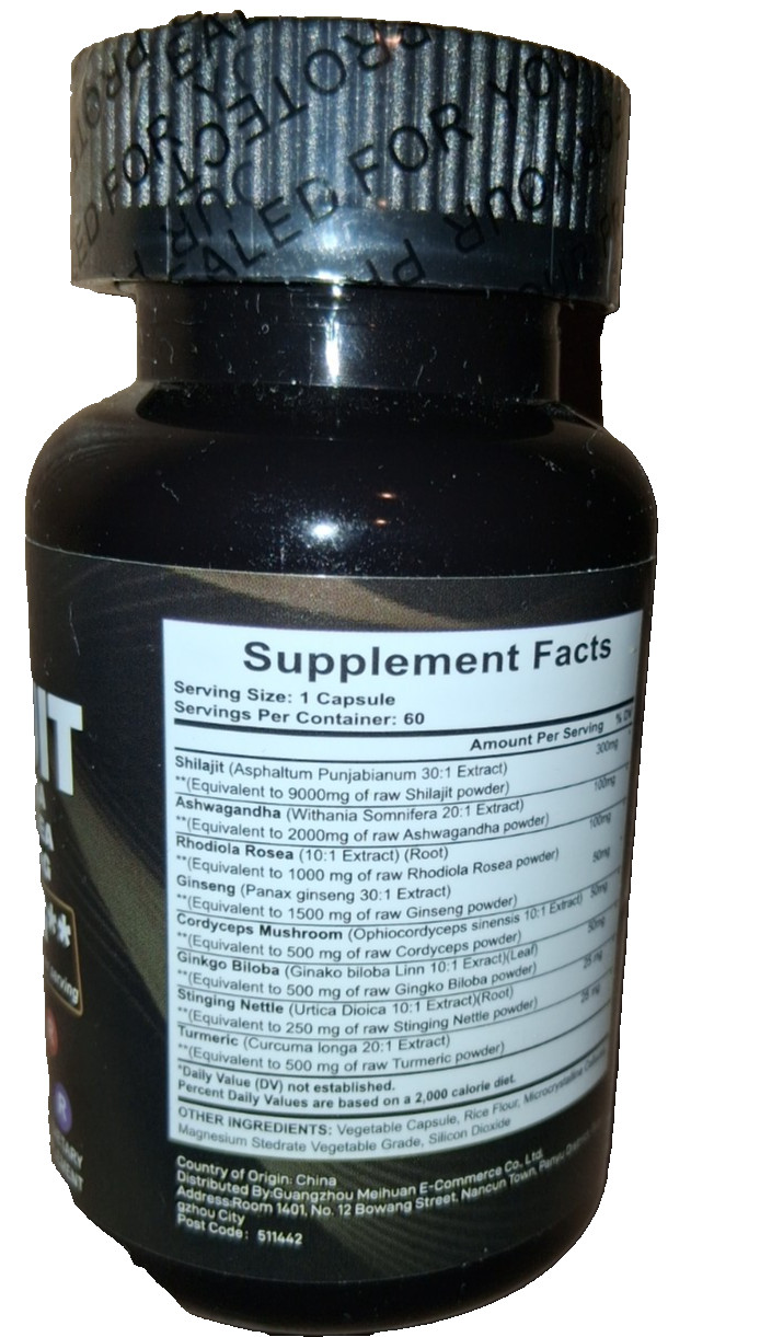 Shilajit Complex with Ashwagandha, Rhodiola, Ginseng